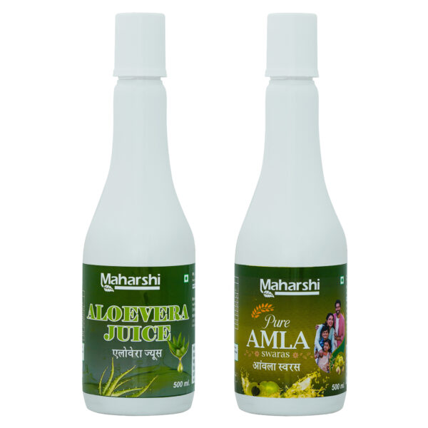 Maharshi Amla Juice 500 ML & Aloe Vera Juice 500 ML (Combo pack of 2)